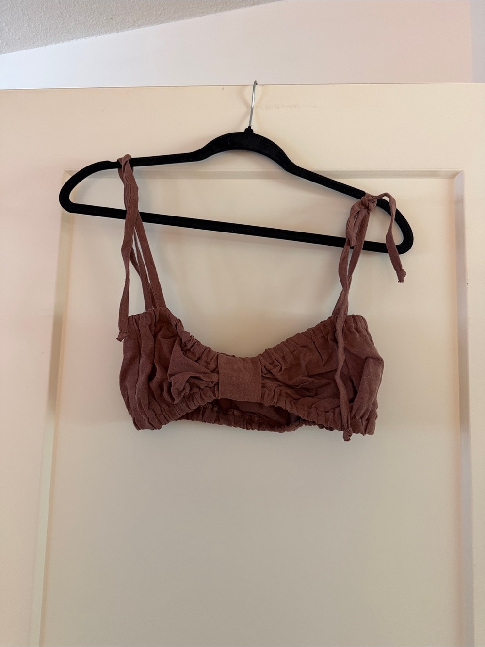 Women's brown Tie-Strap Bralette